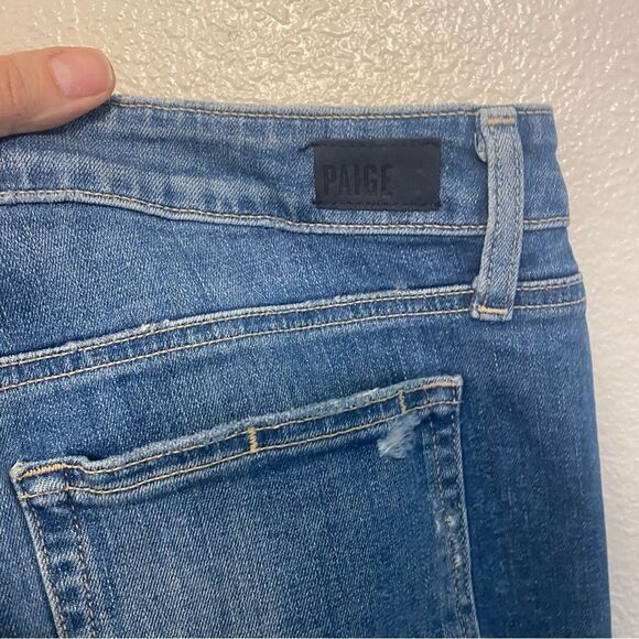 Paige HIGH RISE JIMMY JIMMY CROP medium wash Venice Skinny denim jeans size 30 - Picture 5 of 12